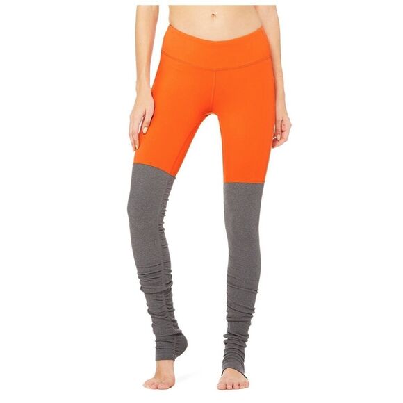 Alo Yoga Goddess Legging Womens Small Vapor Python Ribbed Colorblock Gym Workout - Picture 1 of 11